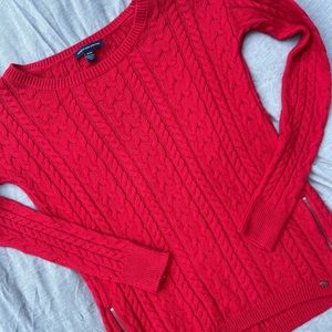 RED SWEATER BY AMERICAN EAGLE !!